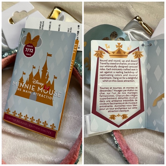 Loungefly Minnie Mouse Main Attraction King Arthurs Carousel Backpack and Ears - Picture 10 of 11